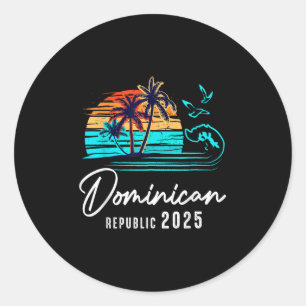 Dominican Republic 2025 Summer Vacation Matching F Classic Round Sticker
