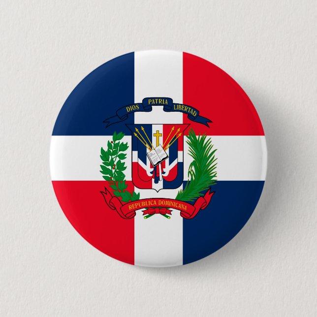 Dominican Republic 6 Cm Round Badge (Front)