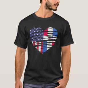 Dominican Republic American Grown Heart USA Herita T-Shirt