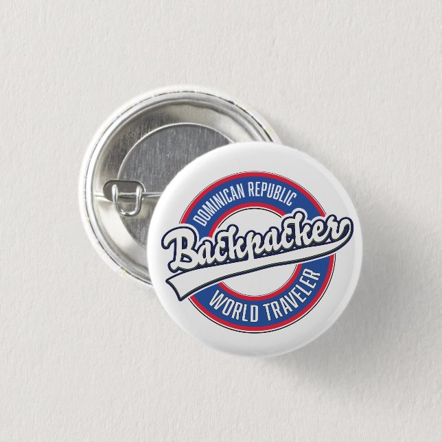 Dominican Republic backpacker world traveller 3 Cm Round Badge (Front & Back)