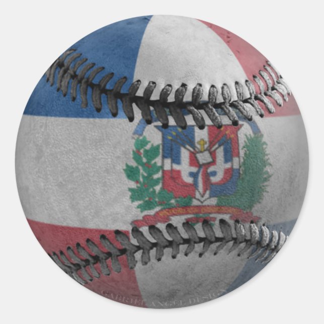 Dominican Republic Baseball Classic Round Sticker (Front)