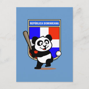 Dominican Republic Baseball Panda Postcard