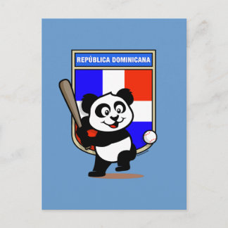 Dominican Republic Baseball Panda Postcard