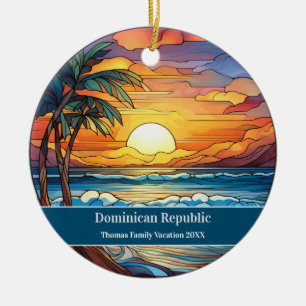 Dominican Republic Beach Vacation Ceramic Tree Decoration