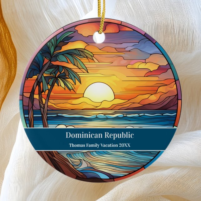Dominican Republic Beach Vacation Ceramic Tree Decoration (Creator Uploaded)