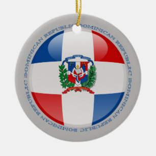 Dominican Republic Bubble Flag Ceramic Tree Decoration