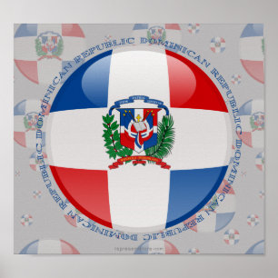 Dominican Republic Bubble Flag Poster