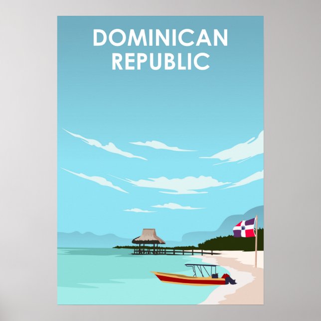 Dominican Republic Caribbean Illustration Travel Poster (Front)