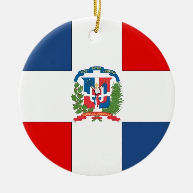 Dominican Republic Ceramic Tree Decoration (Front)