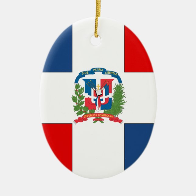Dominican Republic Ceramic Tree Decoration (Front)