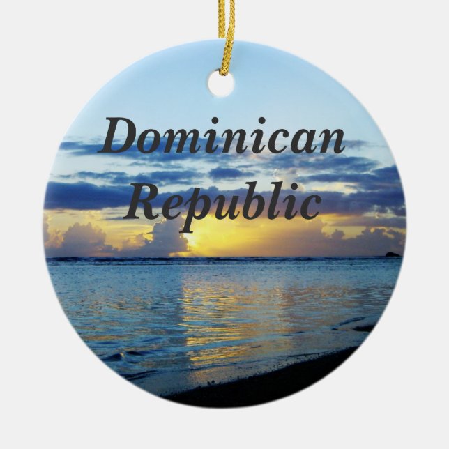 Dominican Republic Ceramic Tree Decoration (Front)