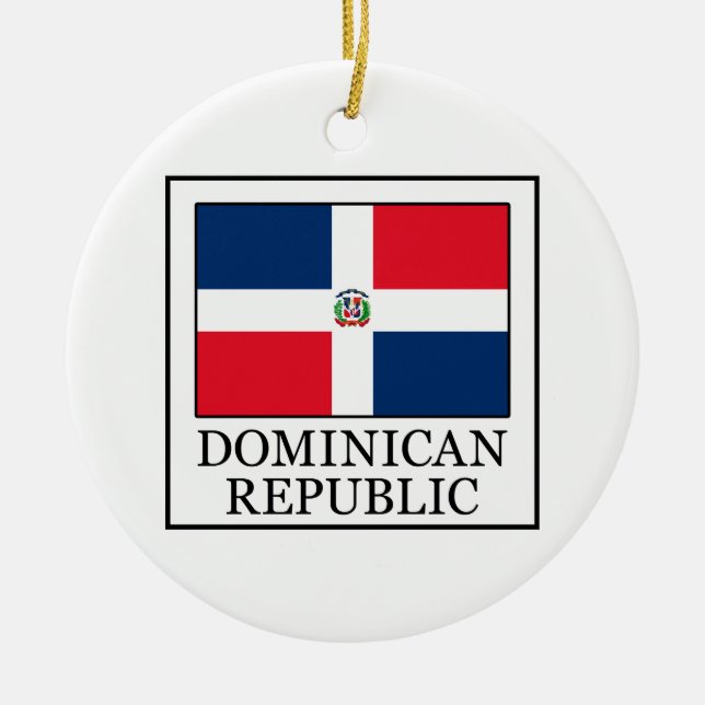 Dominican Republic Ceramic Tree Decoration (Front)