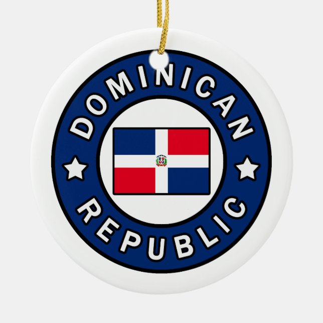 Dominican Republic Ceramic Tree Decoration (Front)