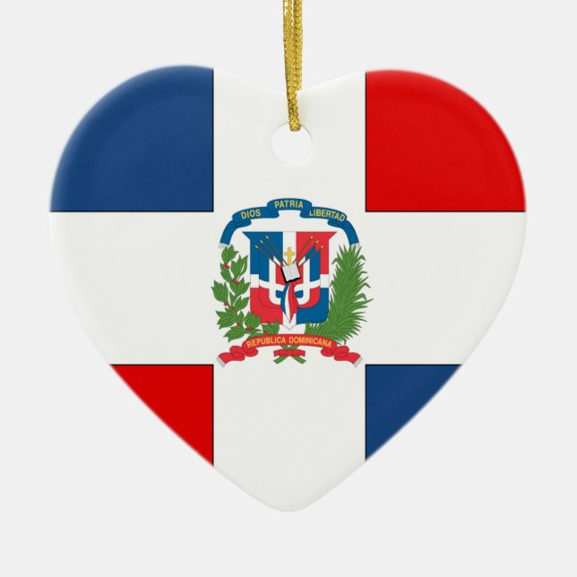 Dominican Republic Ceramic Tree Decoration (Front)
