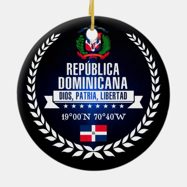 Dominican Republic Ceramic Tree Decoration (Back)
