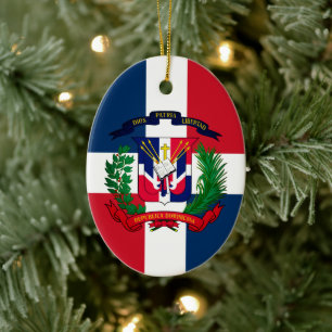 Dominican Republic coat of arms Ceramic Tree Decoration