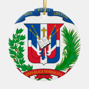 Dominican Republic Coat of Arms Ceramic Tree Decoration
