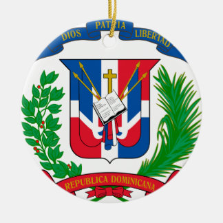 Dominican Republic Coat of Arms Ceramic Tree Decoration