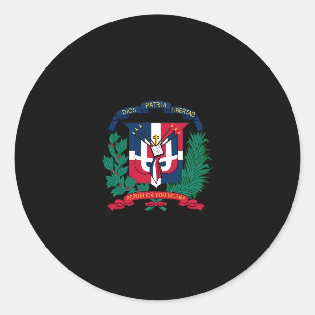 Dominican Republic Coat of Arms Classic Round Sticker (Front)