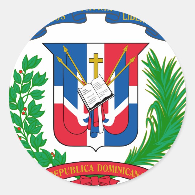 Dominican Republic Coat of Arms Classic Round Sticker (Front)