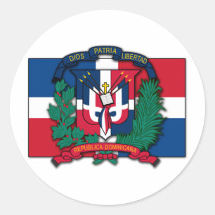 Dominican Republic Coat of Arms Classic Round Sticker