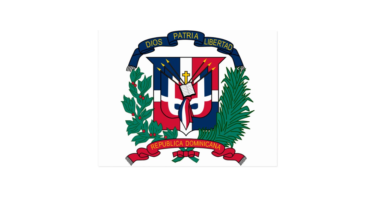 Dominican Republic coat of arms Postcard Zazzle.co.uk