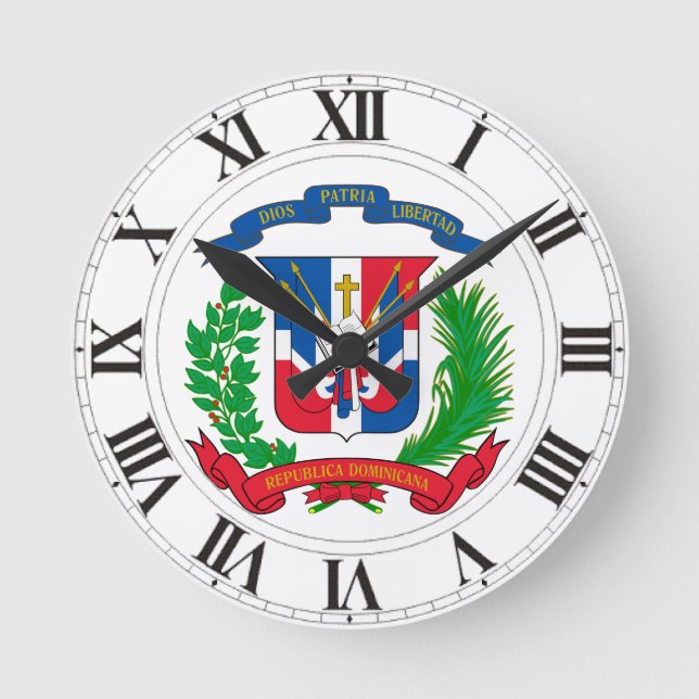 Dominican Republic Coat of Arms Round Clock (Front)