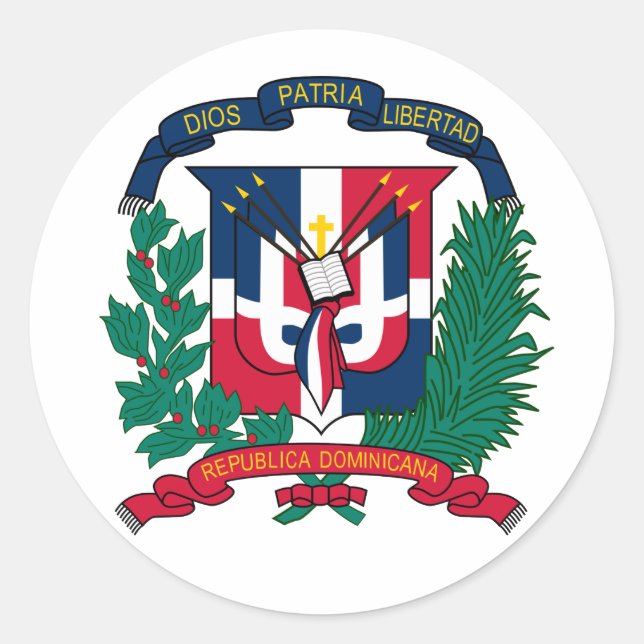 Dominican Republic Coat of Arms Sticker (Front)
