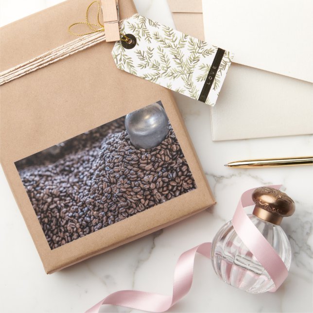 Dominican Republic Coffee Bean Rectangular Sticker (Gifting)