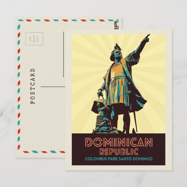 Dominican Republic, Colombus statue, Caribbean Pos Postcard (Front/Back)