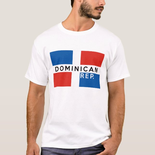 dominican republic country flag symbol name text T-Shirt (Front)