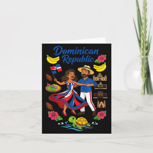Dominican Republic Culture Dancing Travel  Card (Front)