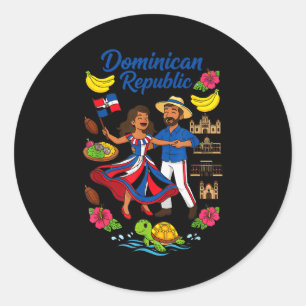 Dominican Republic Culture Dancing Travel  Classic Round Sticker