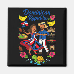 Dominican Republic Culture Dancing Travel Magnet
