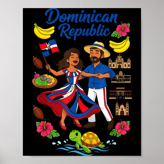 Dominican Republic Culture Dancing Travel  Poster (Front)