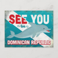 Dominican Republic Dolphin - Retro Vintage Travel