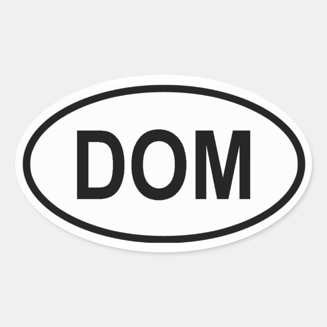 Dominican Republic "DOM" Oval Sticker (Front)