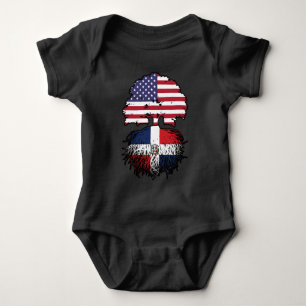 Dominican Republic Dominican American USA Tree Baby Bodysuit