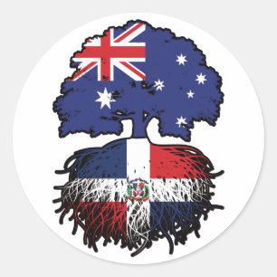 Dominican Republic Dominican Australian Australia Classic Round Sticker