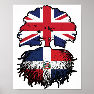 Dominican Republic Dominican British UK Tree Roots Poster