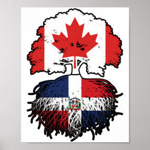 Dominican Republic Dominican Canadian Canada Tree Poster