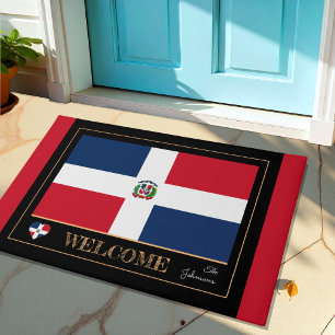 Dominican Republic & Dominican Flag house/ Welcome Doormat