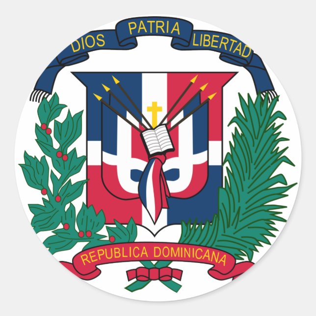 dominican republic emblem classic round sticker (Front)