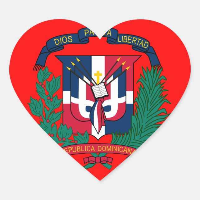 dominican republic emblem heart sticker (Front)