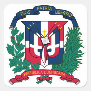 dominican republic emblem square sticker