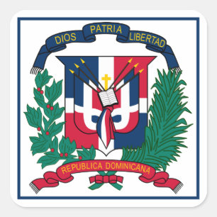 dominican republic emblem square sticker