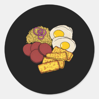 Dominican Republic Favourite Food Gãº Salami Queso Classic Round Sticker