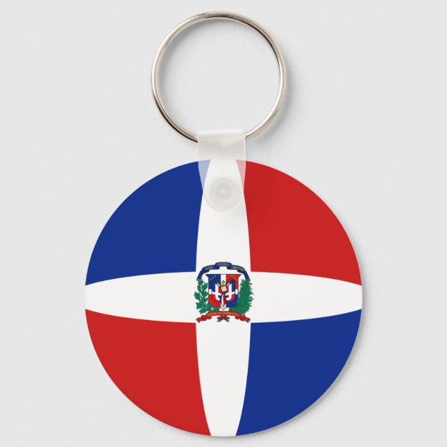 Dominican Republic Fisheye Flag Keychain (Front)