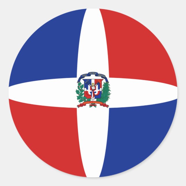 Dominican Republic Fisheye Flag Sticker (Front)
