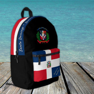 Dominican Republic Flag backpack, patriot black Printed Backpack